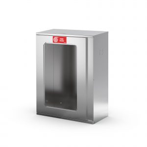 Porta manichetta UNI 70 in acciaio inox - coperchio finestrato