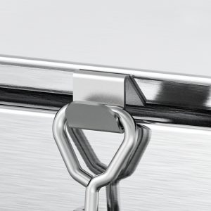 Handle striker for padlockable steel toggle latches with safety catch